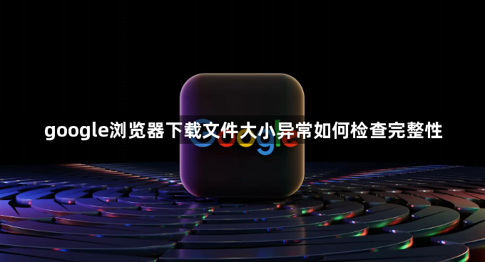 google浏览器下载文件大小异常如何检查完整性1