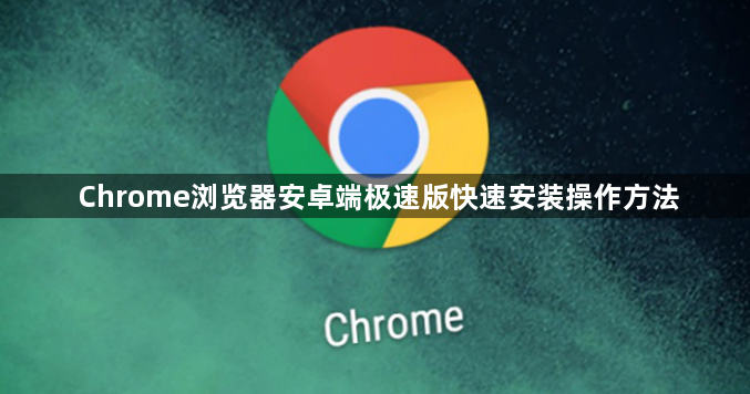 Chrome浏览器安卓端极速版快速安装操作方法1